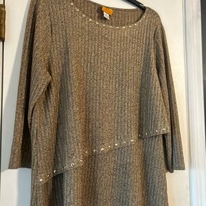 Ruby Rd. Women's Tan Shirt with Stud Accents